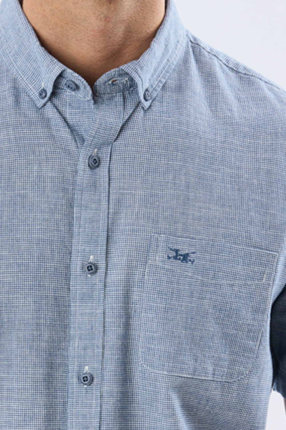 CAMISA DE LINO A CUADROS Denim