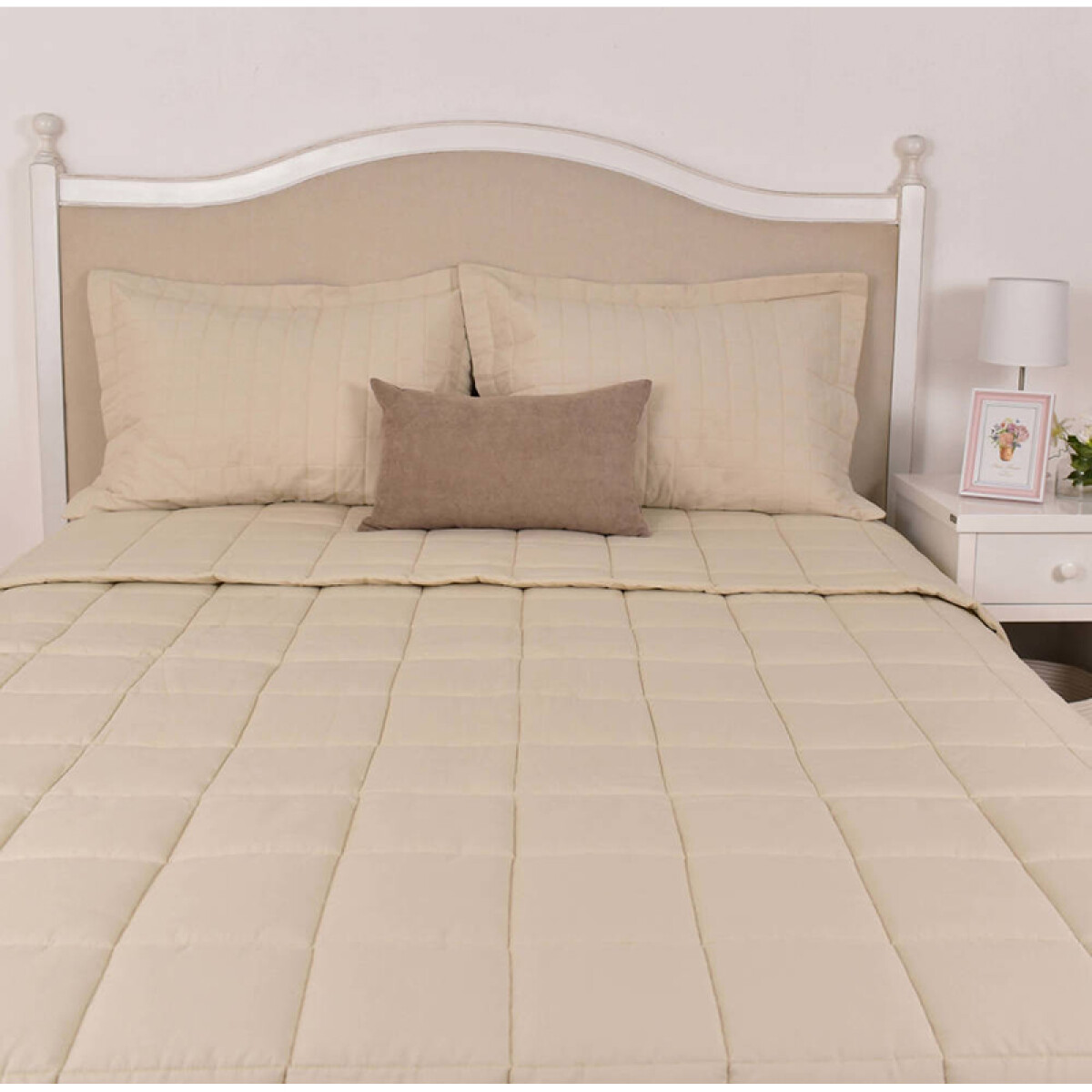 Acolchado 2 Plazas King Beige 290x240 200 Hilos 