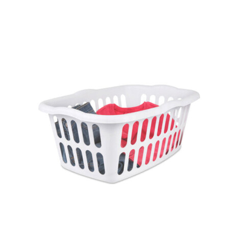 Cesta plástica blanca / verde agua para ropa TV0216