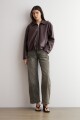 Chaqueta bomber eco cuero ciruela