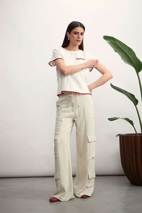 Pantalon Cargo Beige
