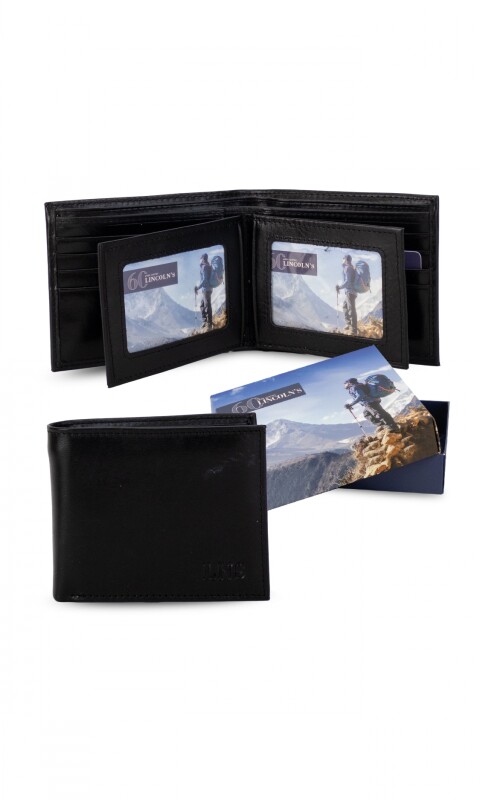 BILLETERA DE CUERO PLATÓN NEGRO