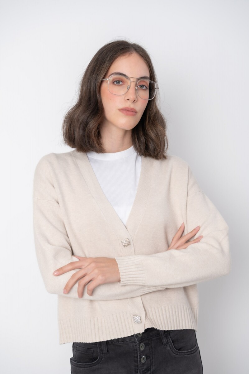Cárdigan dama - Beige 