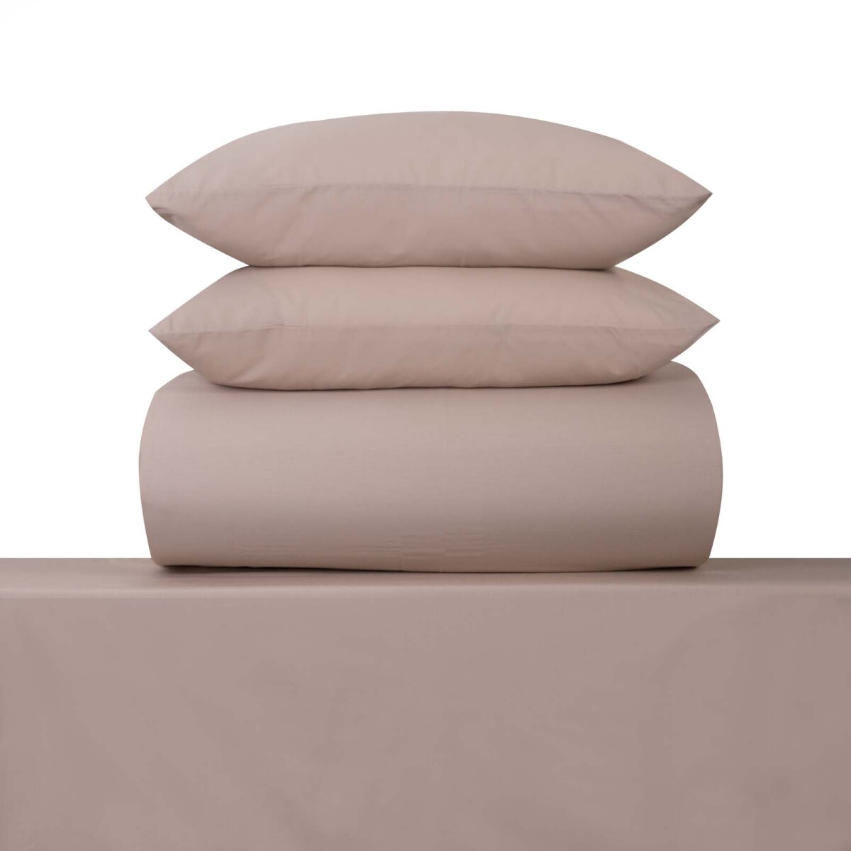 JUEGO DE SÁBANAS - 2 PLAZAS ALGODON MARRON COTTON BASIC 180 HILOS TOSTADO 