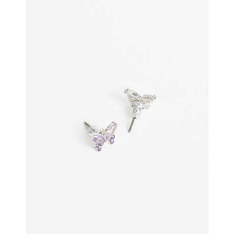 Aros Pasantes Mariposa De La Línea Delicates Plateado