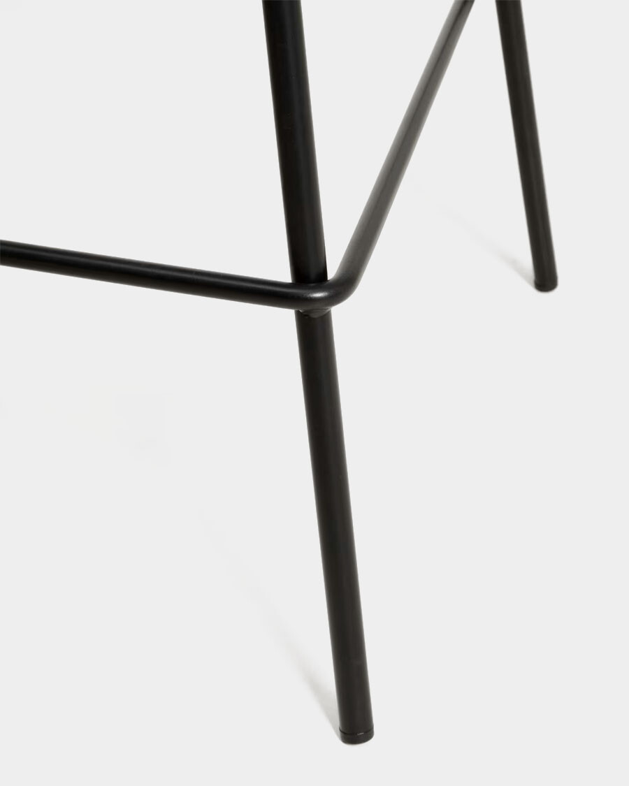 Taburete Altea negro y patas de acero con acabado negro 65 cm