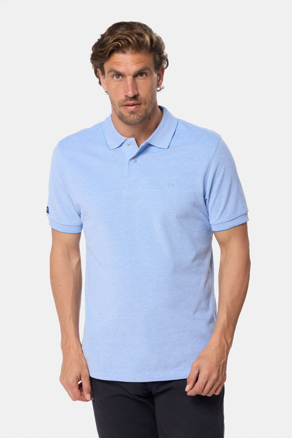 REMERA POLO LISA PIQUÉ Celeste