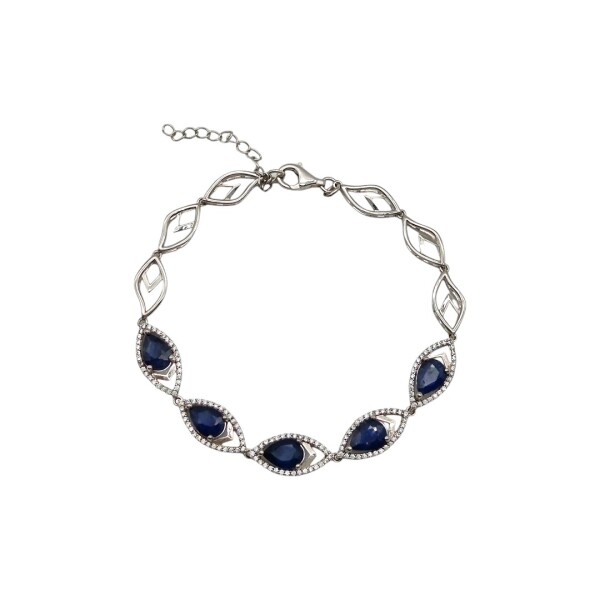 Pulsera lagrima-Plata 925-Piedra zirconia y zafiro-PU3015 conpiedra
