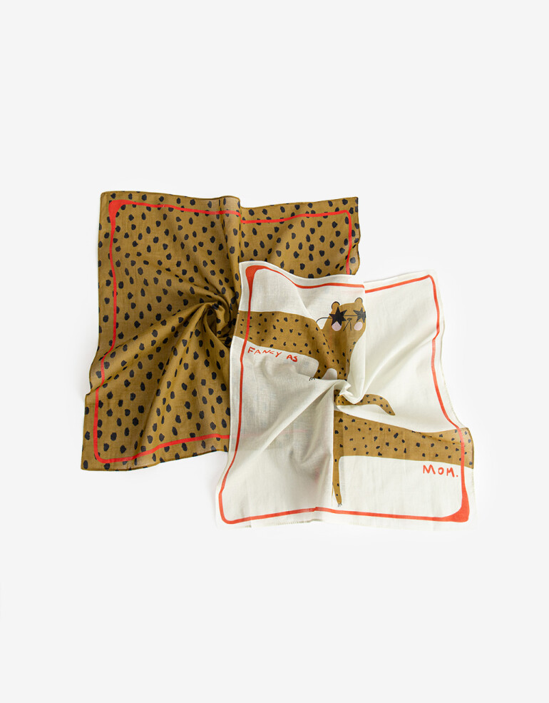 Pañuelos Raso Algodón Animal Print Set De Pañuelos Día De La Madre - Estampado Animal Print