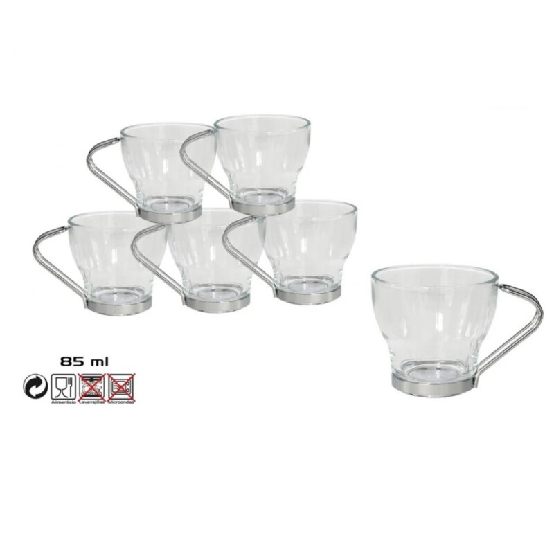 Taza Café X 6 85 Ml Cristal GE TAZA CAFE X 6 L2503/BH6 85 ML CRISTAL