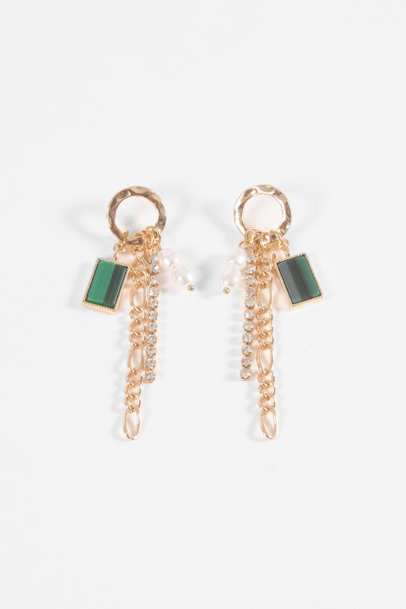 Caravanas charms cadena dorado