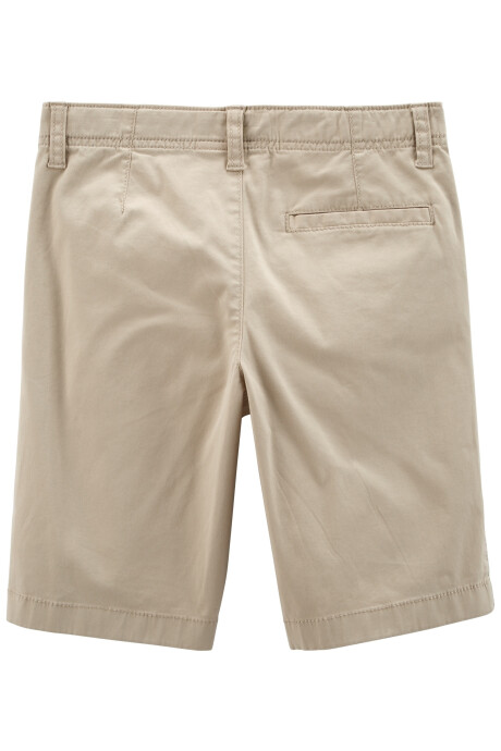Bermuda de sarga elastizada, khaki Sin color