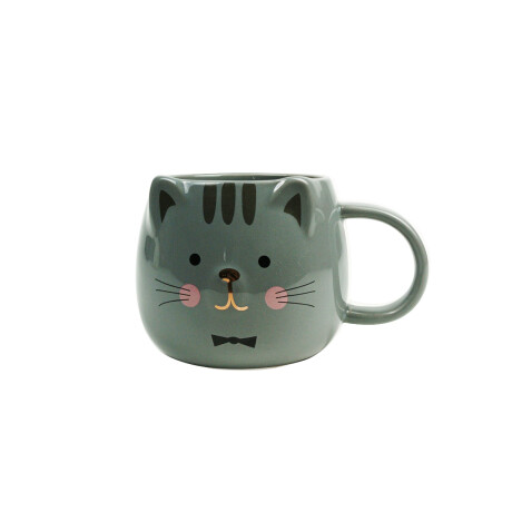 Taza De Cerámica Gatito Gris