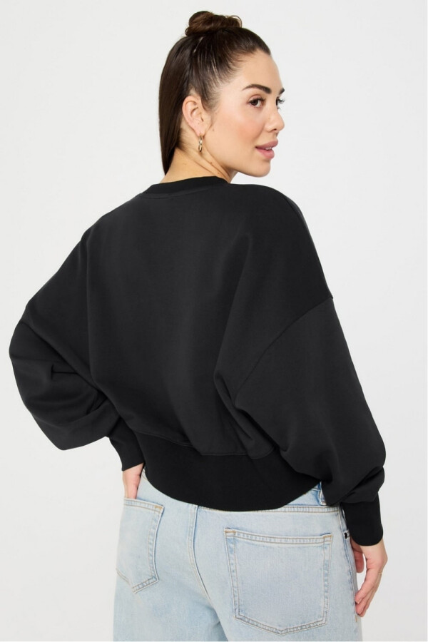 Polera Year Round Terry Crew Neck Sweatshirt Mujer Black