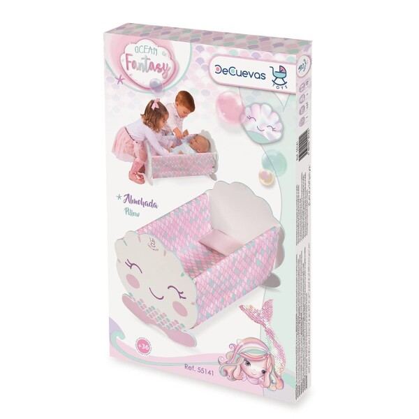 Cama Cunita Muñecas De Cuevas Madera Mecedora Balancin Variante Color Rosa