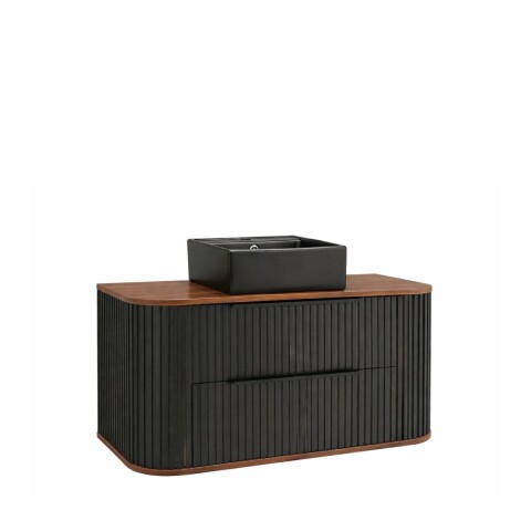 Mueble de baño Suspendido Alice Negro 100cm con Bacha de Loza Mueble De Baño Suspendido Alice Negro 100cm Con Bacha De Loza