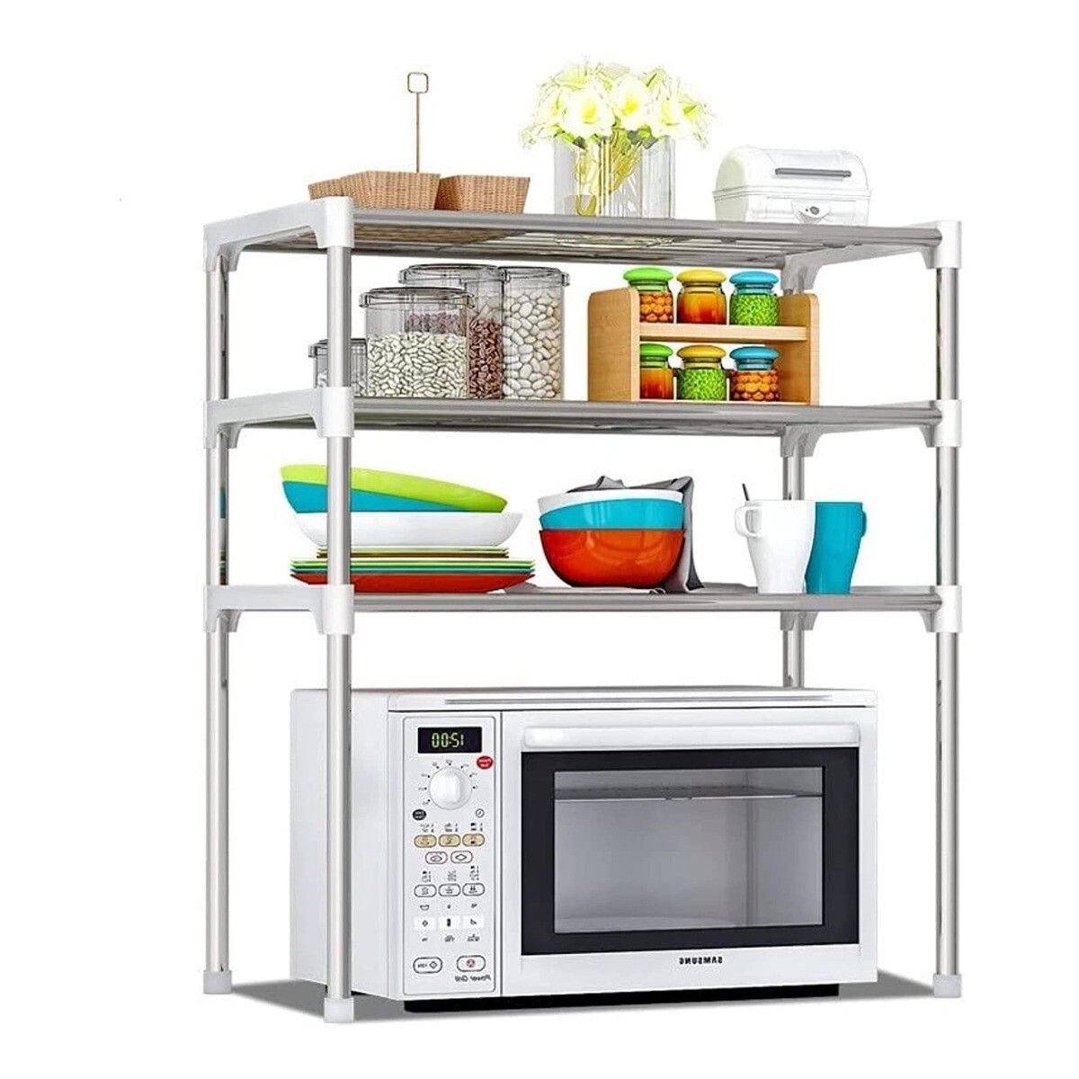Organizador Rack Sobre Mesada Cocina Microondas 3 Niveles 