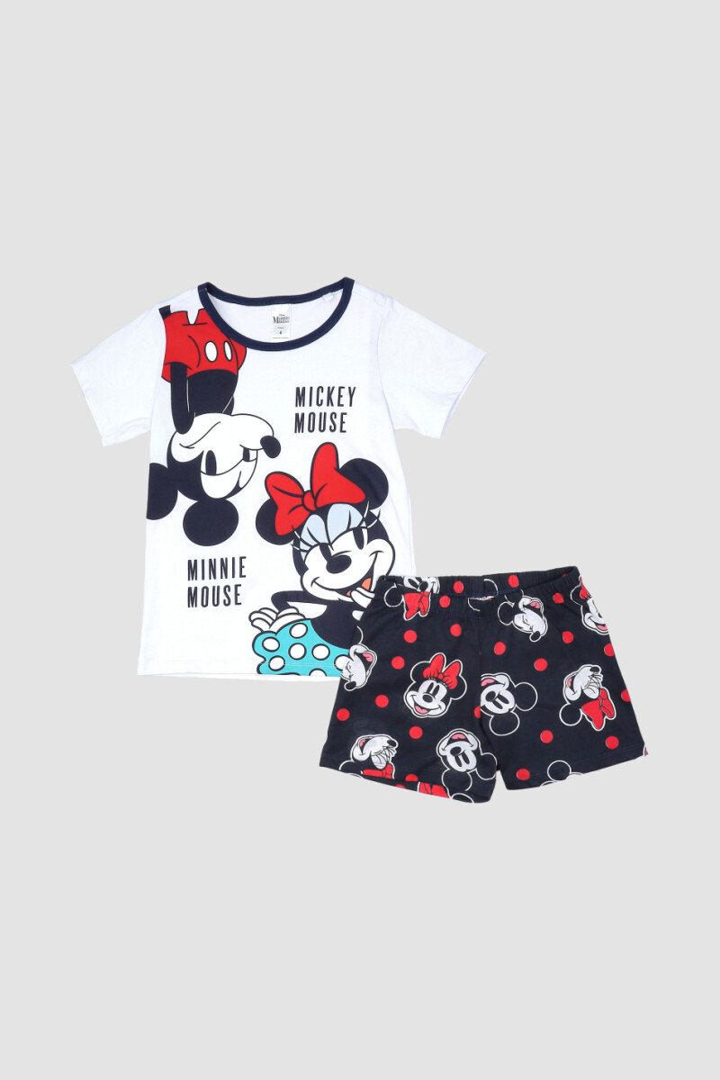 Pijama infantil minnie & mickey - Blanco 