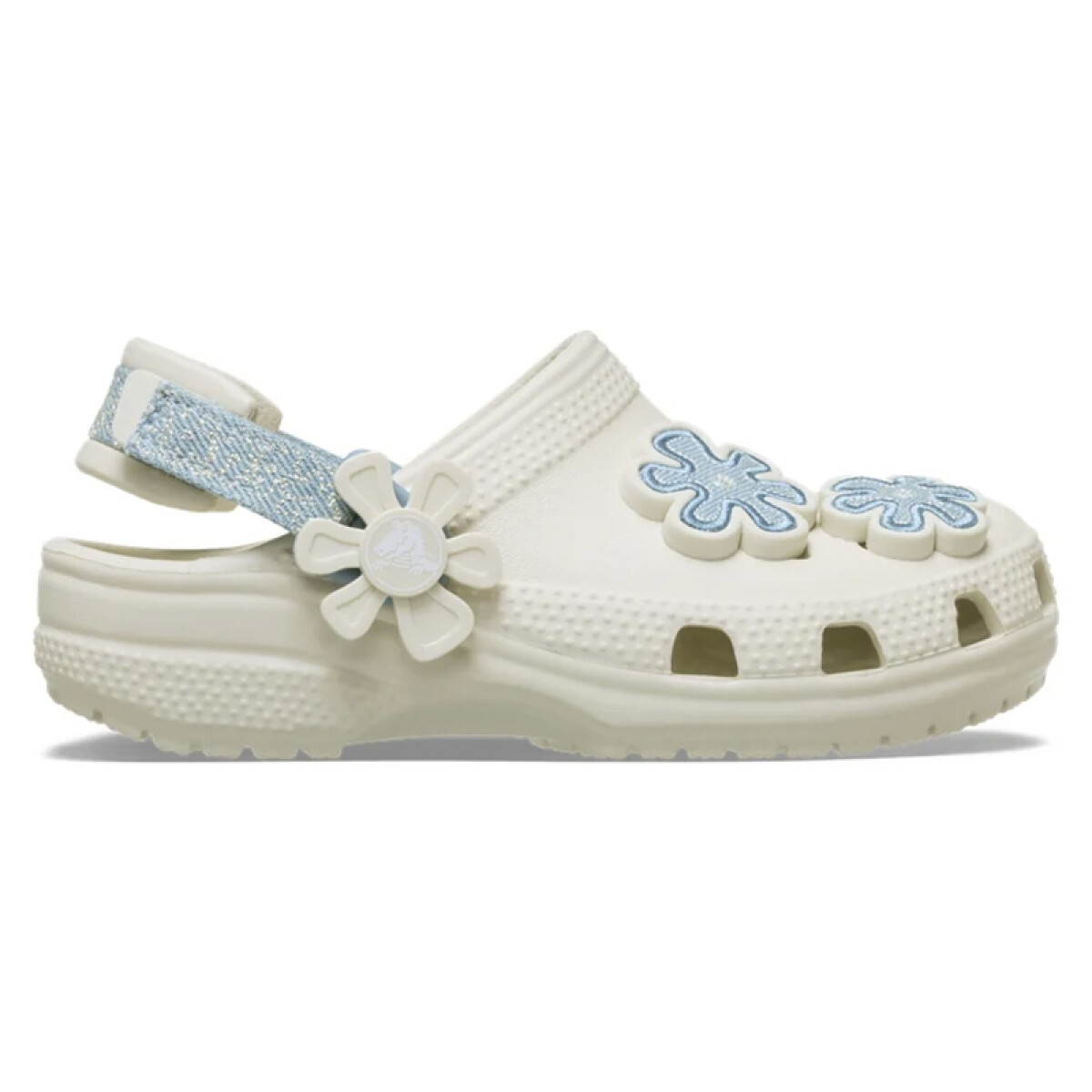 Crocs Classic Clog Toddler Denim Flower - Blanco 