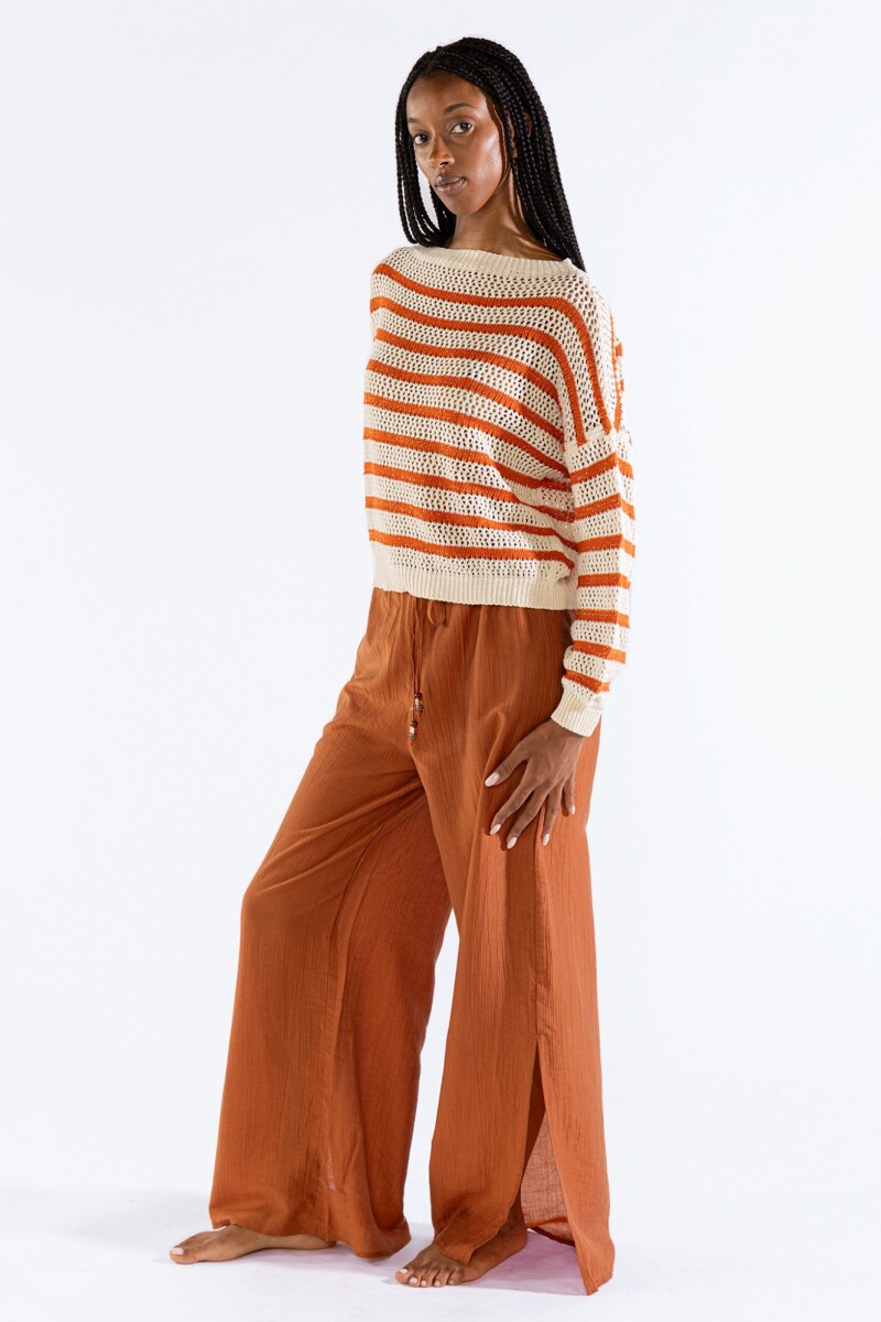 MILA STRIPED SWEATER Cream