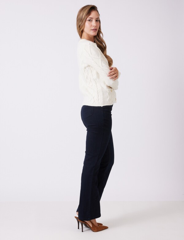 Cardigan Lana Trenza CRUDO