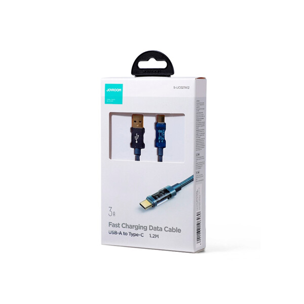 Cable trenzado Joyroom USB-A a USB-C 1.2 metros color azul Cable Trenzado Joyroom Usb-a A Usb-c 1.2 Metros Color Azul