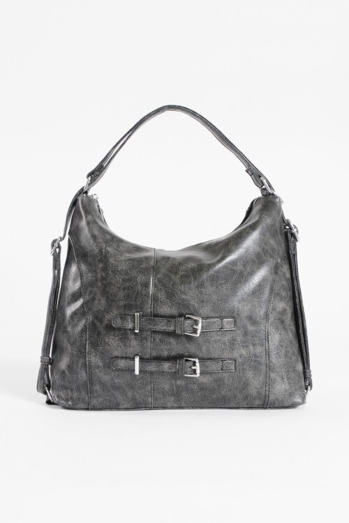 Cartera hobo - mochila con hebillas negro