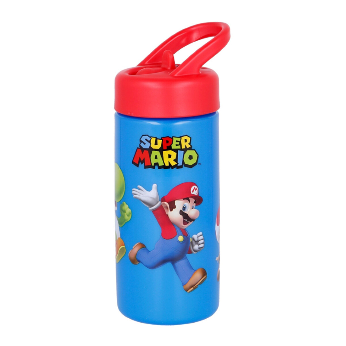 Botella Plástica con Pajita Super Mario Bros 410 ml 