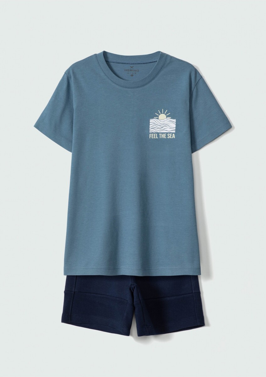 CONJUNTO INFANTIL CON ESTAMPA - CELESTE 