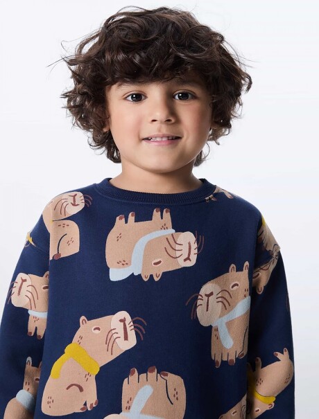 BUZO ESTAMPADO INFANTIL AZUL