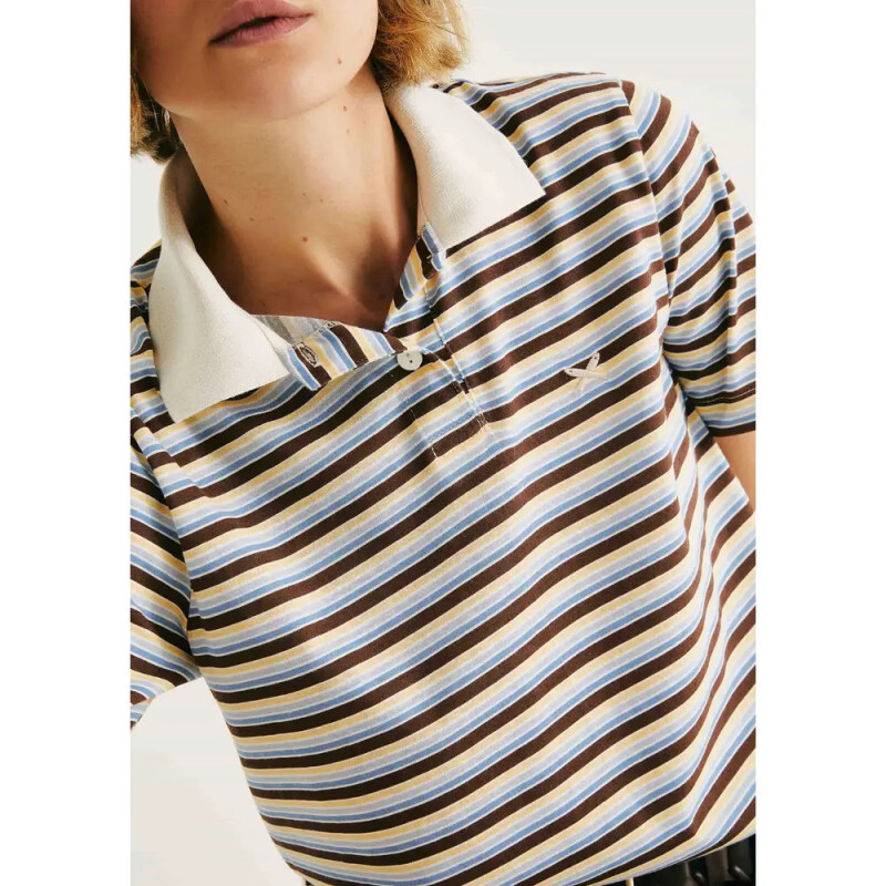 CAMISA POLO MM FEM PRETO/BRANCO
