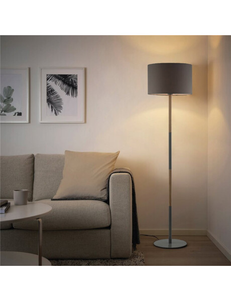 LAMPARA DE PIE D35x160CM TELA/METAL GRIS LAMPARA DE PIE D35x160CM TELA/METAL GRIS