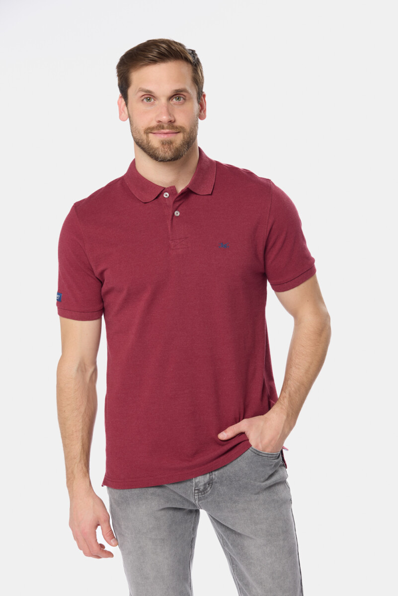 REMERA POLO LISA PIQUÉ - Bordo Melange 