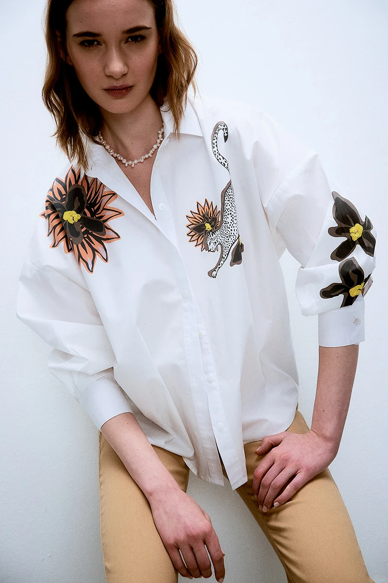 Camisa Cheeta - Blanco 