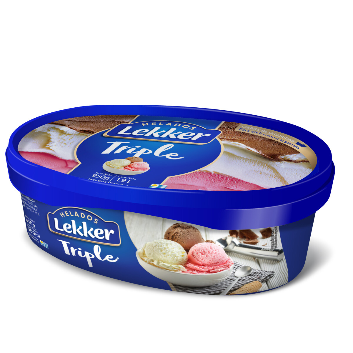 Lekker 900 Ml Frutilla / Crema / Chocolate 