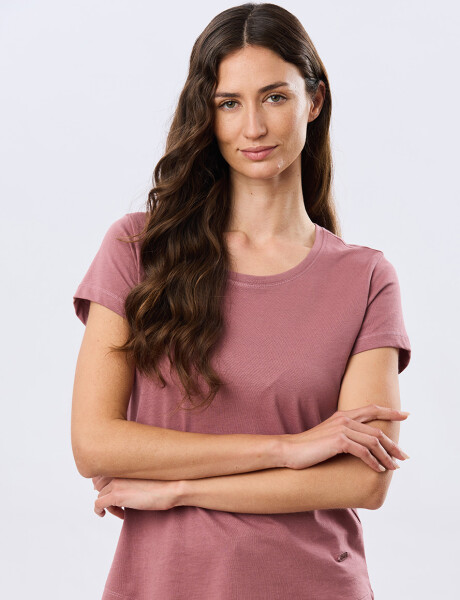 REMERA BÁSICA DE ALGODÓN Rosa Oscuro