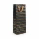 Bolsa de Papel Para Botella con Diseño Zig Zag Negro con Dorado