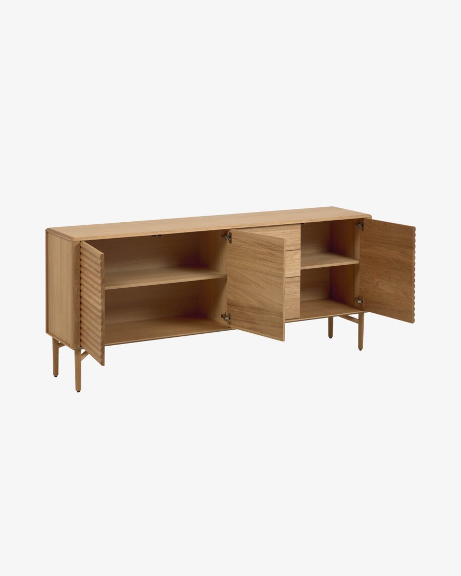 Aparador Lenon 200 x 86 cm de madera maciza y chapa de roble