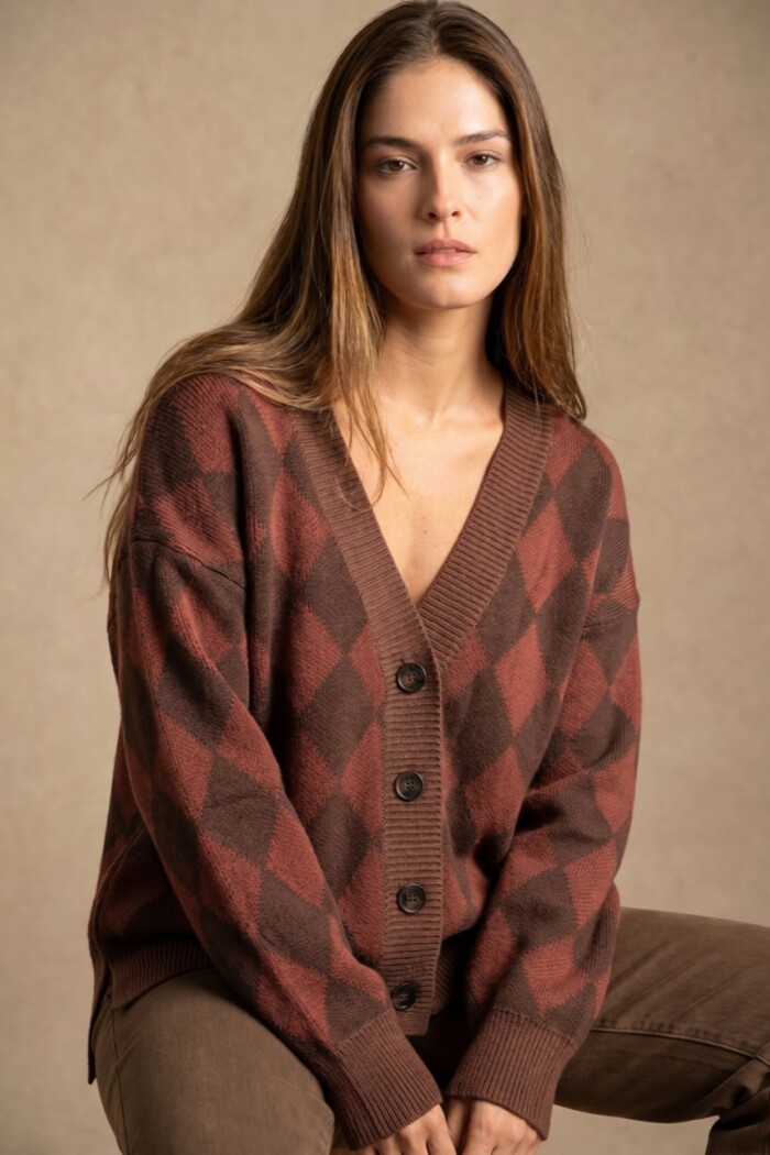 Cardigan Rombos Chocolate