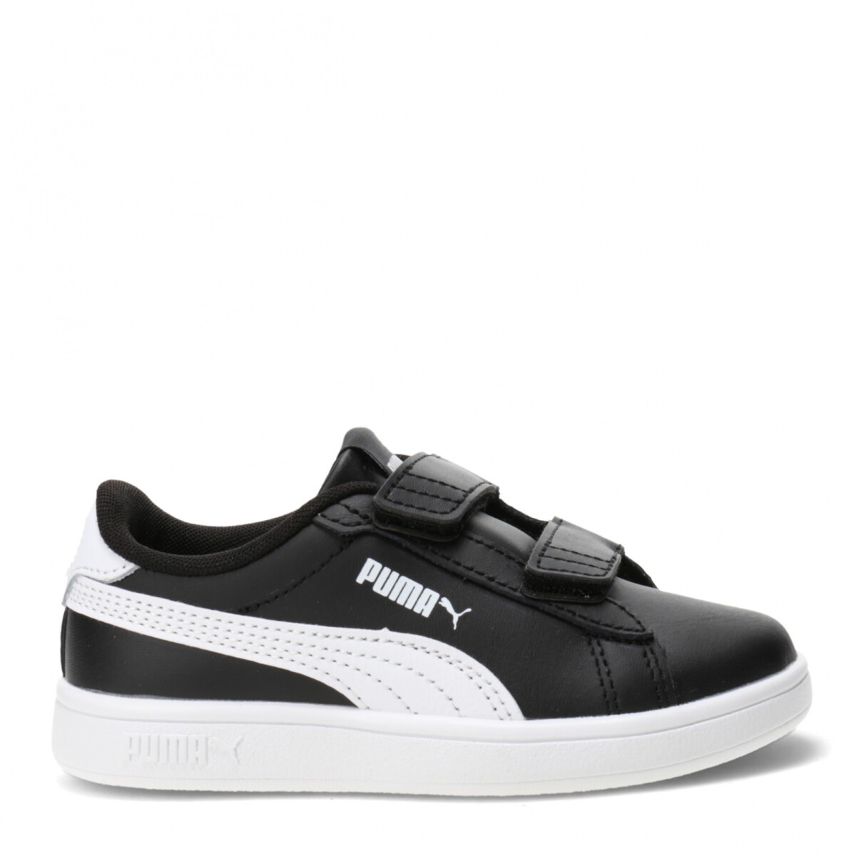 Championes Infantiles Puma Smash 3.0 Leather - Negro - Blanco 