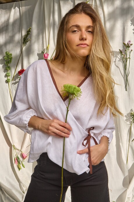 Ballet Top Blanco / Chocolate