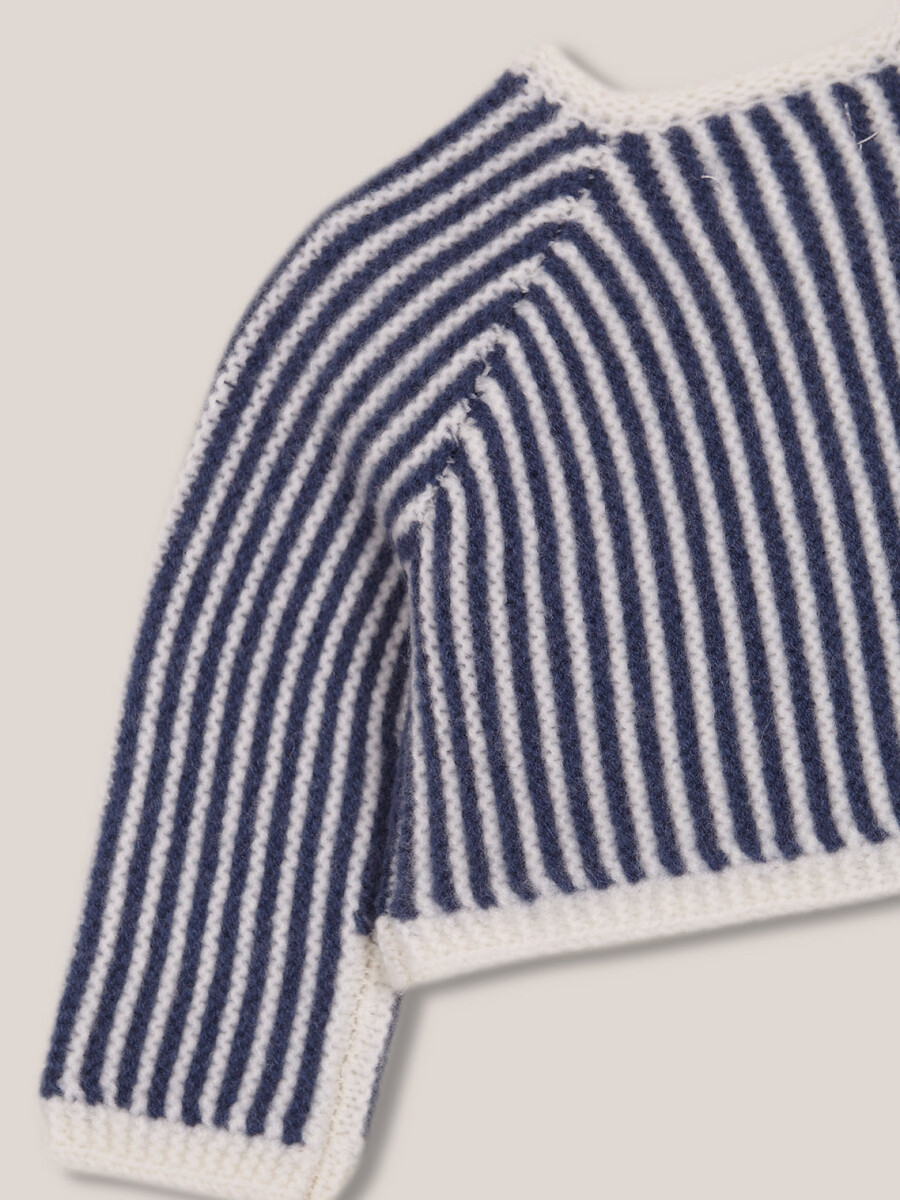 Chaqueta De Rayas Azul Pato