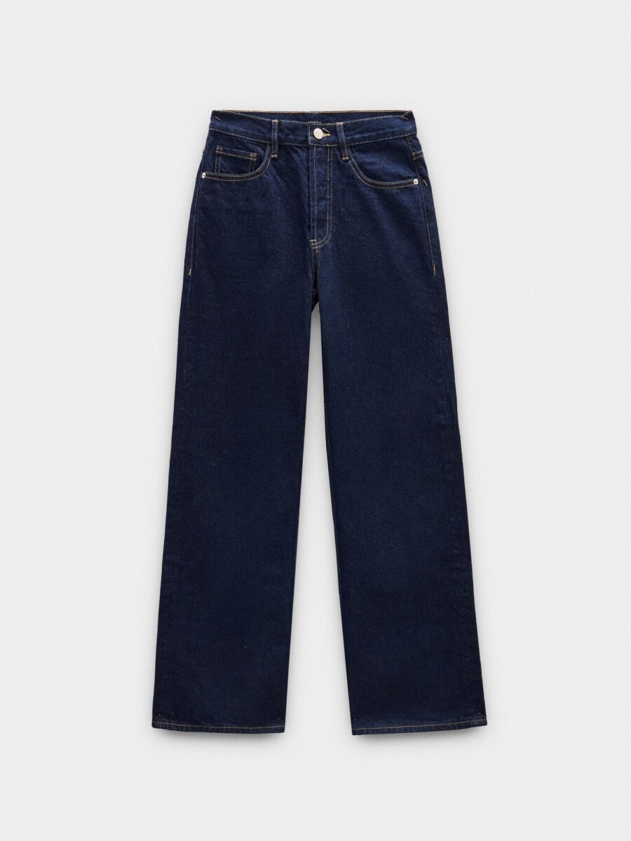 Pantalón Vaquero Recto De 100% Algodón azul