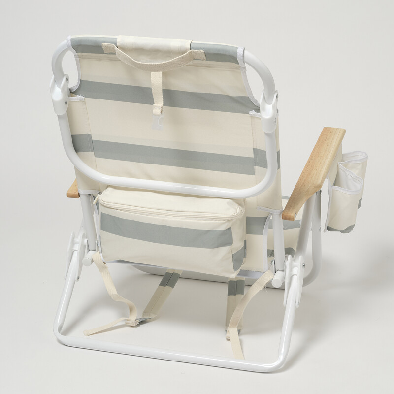Silla Reposera de playa mochila La Palma Sage Stripe