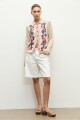 Cardigan bordado floral beige