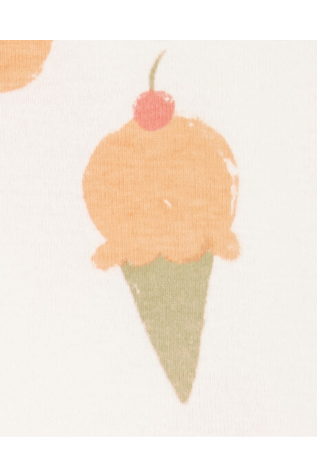 Set tres piezas, short y buzo de rizo más body de algodón, diseño helado Set tres piezas, short y buzo de rizo más body de algodón, diseño helado