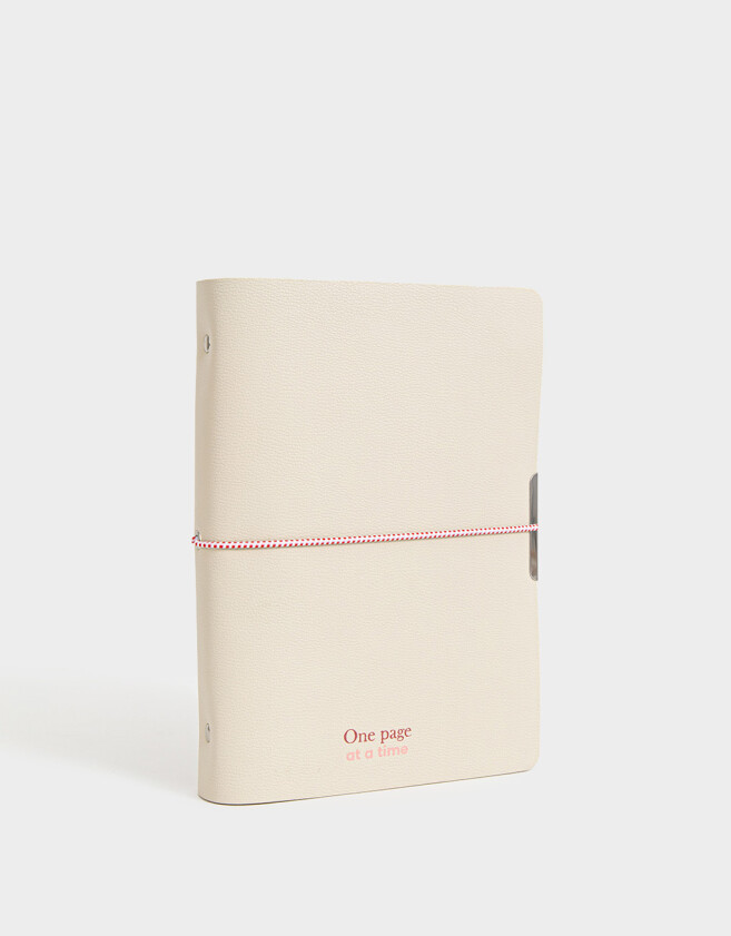Anotadores Cuadernos y Memos Midori Con Cover De Pu, Cuaderno Y Sobre De Pvc - Blanco Crema