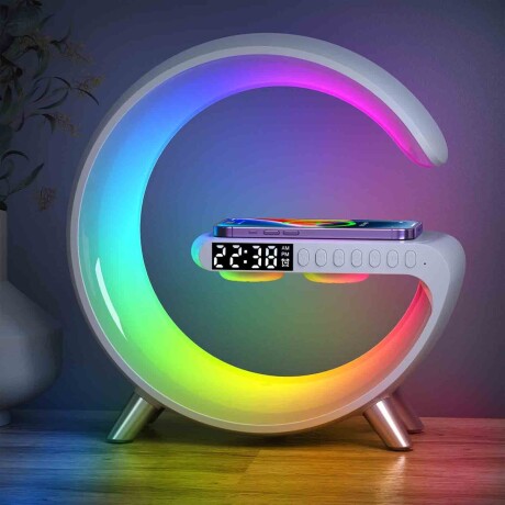 Parlante Bluetooth Inalámbrico C/ Carga Rápida Cel Y Luz Led Blanco