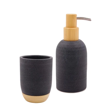 Set de Accesorios para Baño 2 Piezas Resina NEGRO