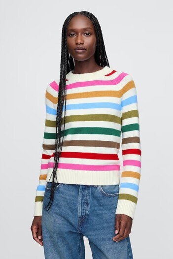 Buzo Cashsoft Cuello Redondo Mujer Sp Multi Stripe Ho24